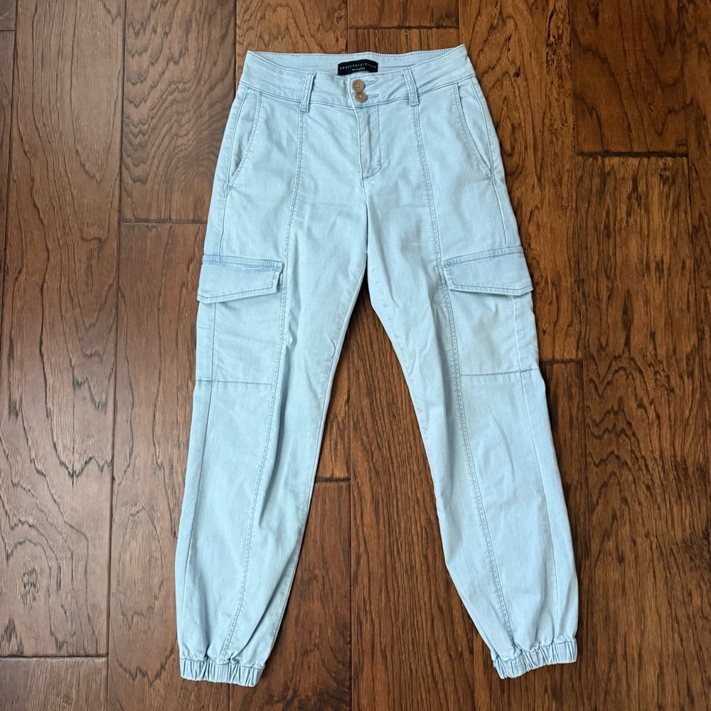 Sanctuary Rebel Cargo Joggers | Size 24 | Light Wash Denim